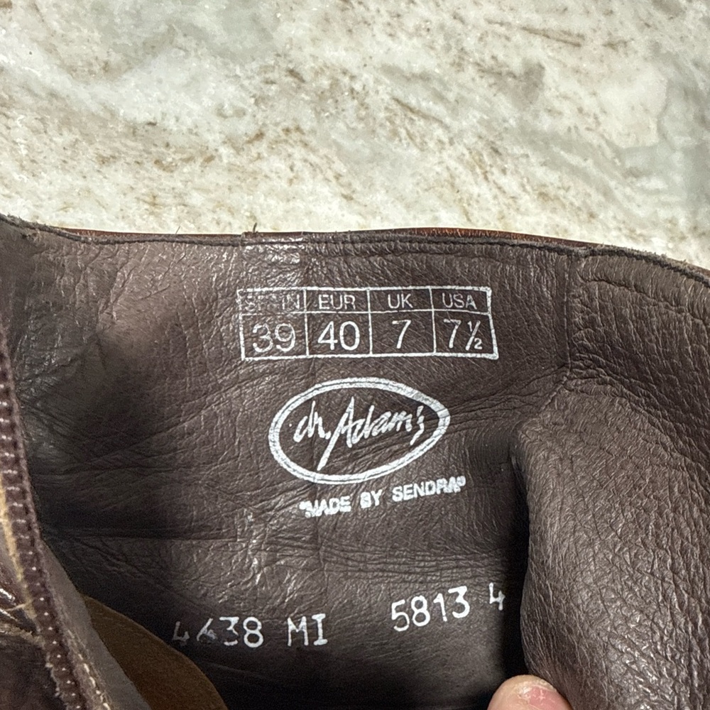 Women's Brown Embossed Leather Ankle Boots - Picture 7 of 7